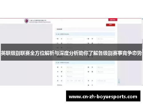 英联级别联赛全方位解析与深度分析助你了解各级别赛事竞争态势
