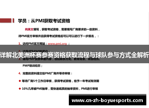 详解北美洲杯赛参赛资格获取流程与球队参与方式全解析